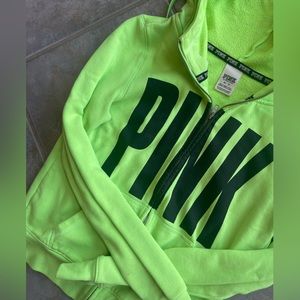 victoria’s secret pink logo funnel neck style hoodie